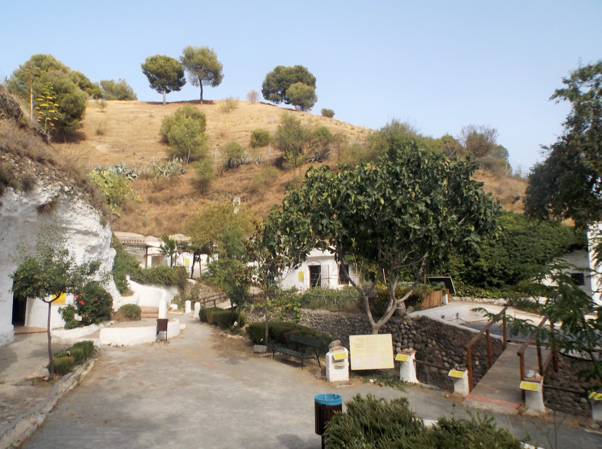 Les maisons-grottes blanches du Sacromonte sur le flanc de la colline