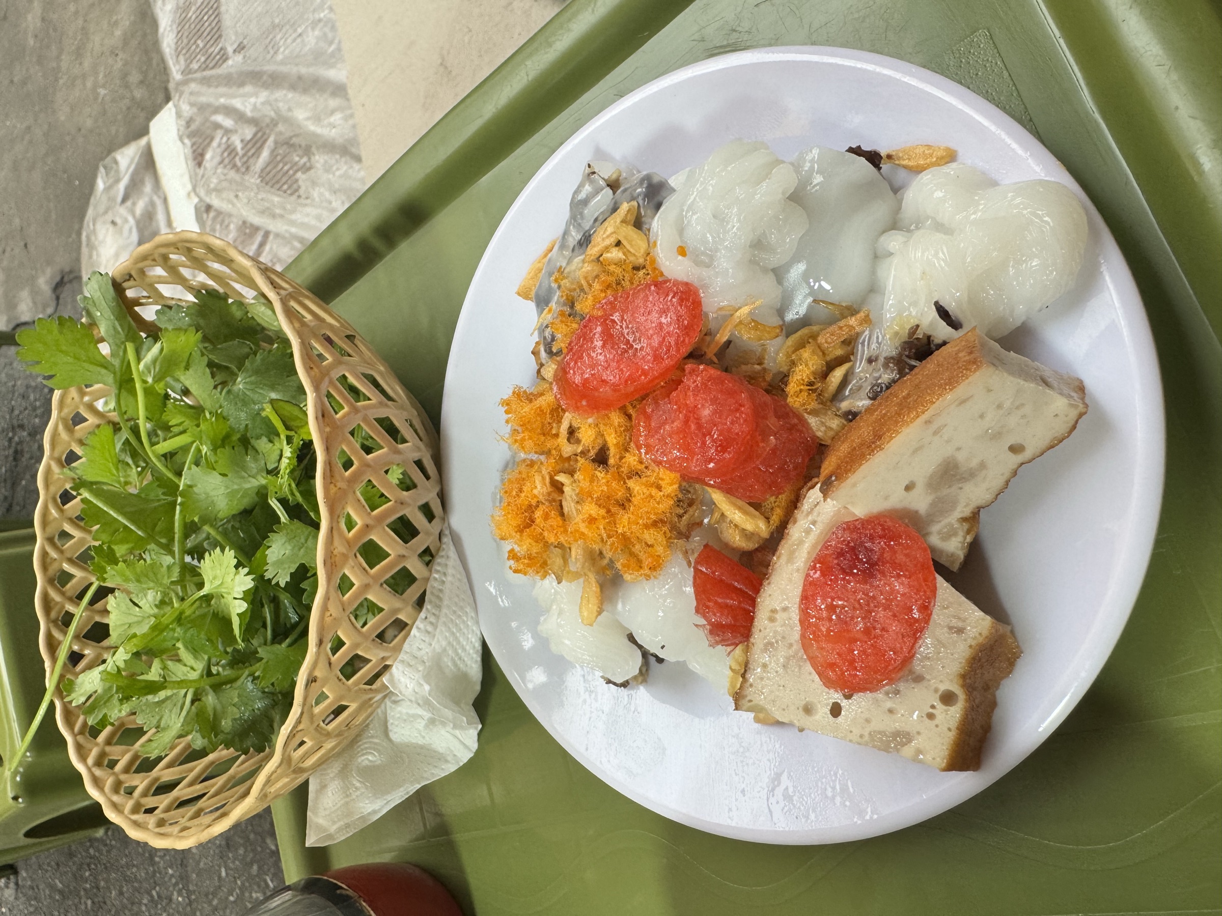 Bún đậu mắm tôm — tofu pané + pâte de crevettes
